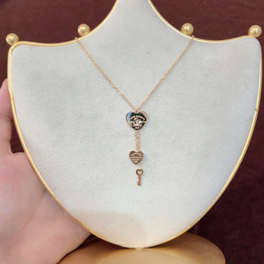 Kalung Gembok Hati Gold Titanium
