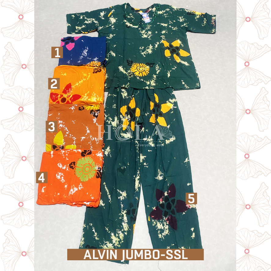 HOLA_FASH | A-Setelan Alvin Jumbo tangan 3/4 , Setelan Batik halus