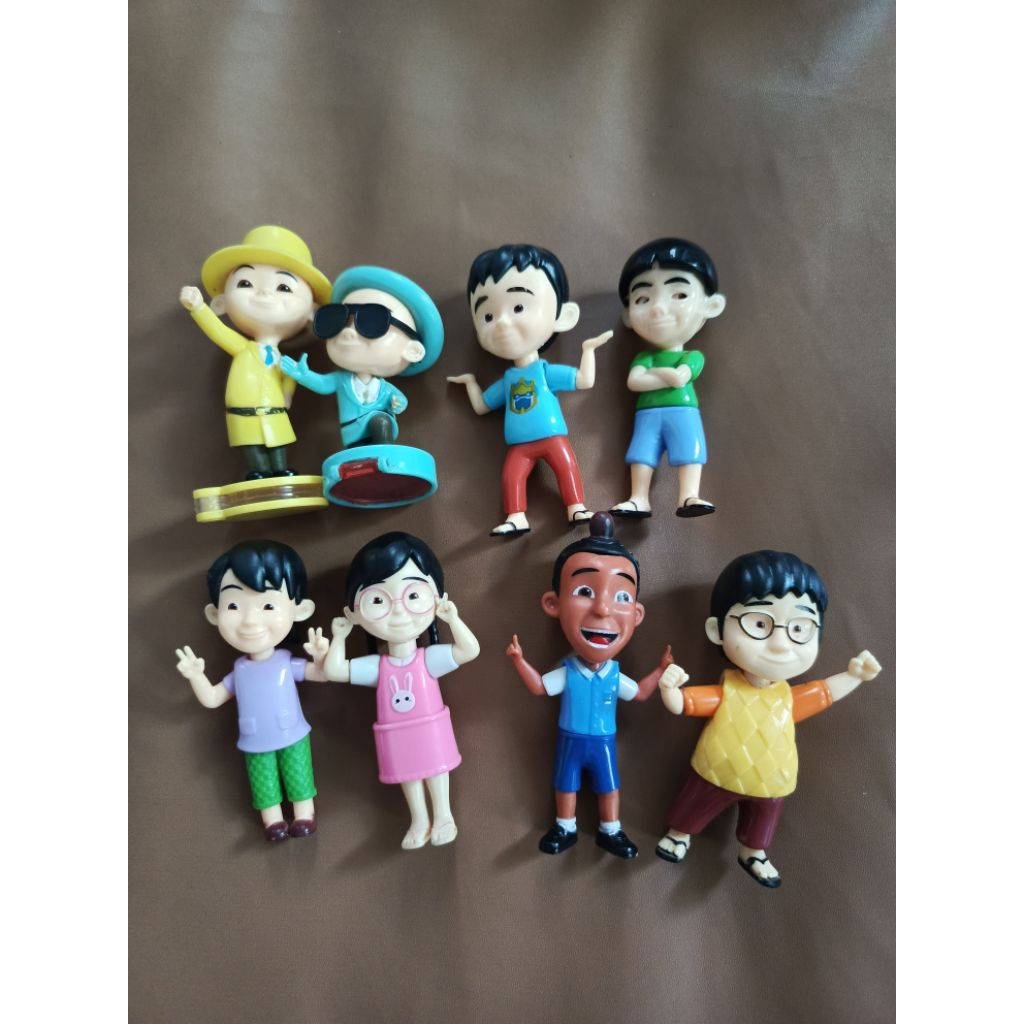 Upin Ipin Figure MCD 1 Set 8 pcs Upin Ipin Mail Jarjit ikhsan meymey susanti