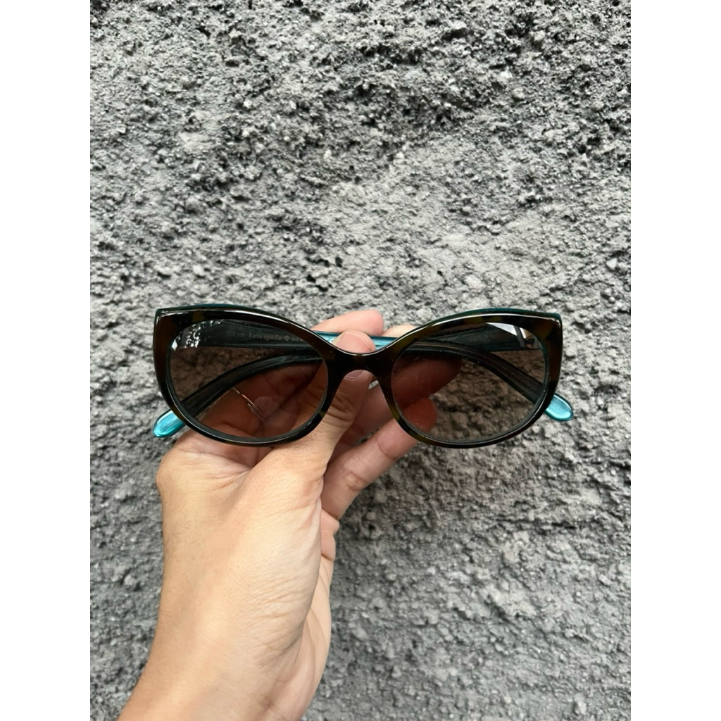 Kate Spade New York Cat Eye Sunglasses Brown Gradient Original – Frame Teal Tortoise Elegant