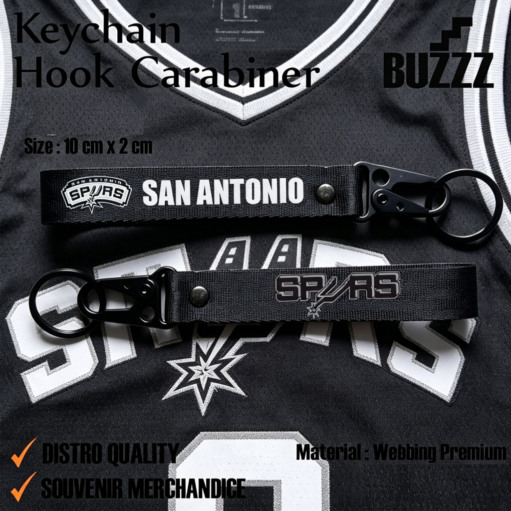 GANTUNGAN KUNCI SAN ANTONIO SPURS - KEYCHAIN BASKET SPURS - KARABINER NBA SAN ANTONIO SPURS