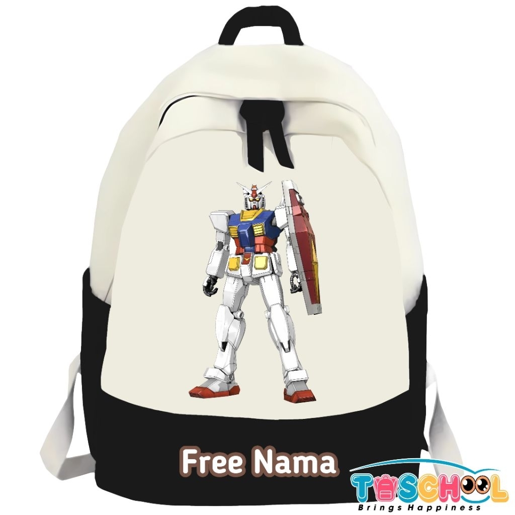 TAS RANSEL ANAK MOTIF ROBOT GUNDAM BAHAN PREMIUM FREE NAMA