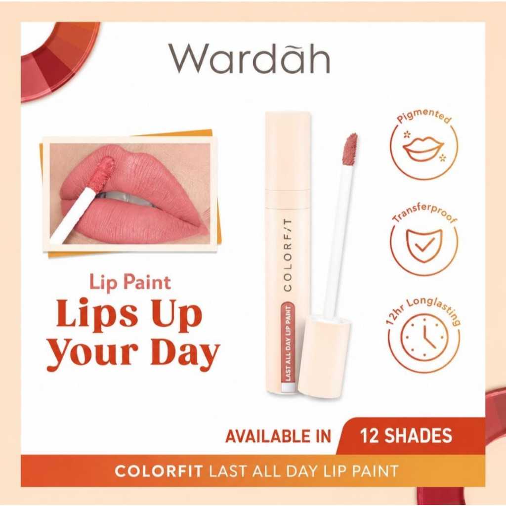 Wardah Colorfit Last All Day Lip Paint Transproof / Wardah Lip Paint