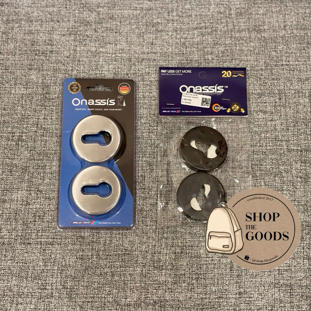 Ring Kunci Onassis by Bellucci / Penutup Cylinder Dekson / Cover Silinder Bulat Silver Black Hitam
