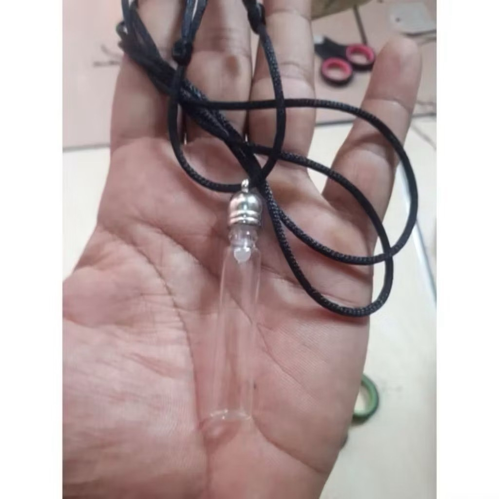kalung liontin tabung botol kaca 2 ml