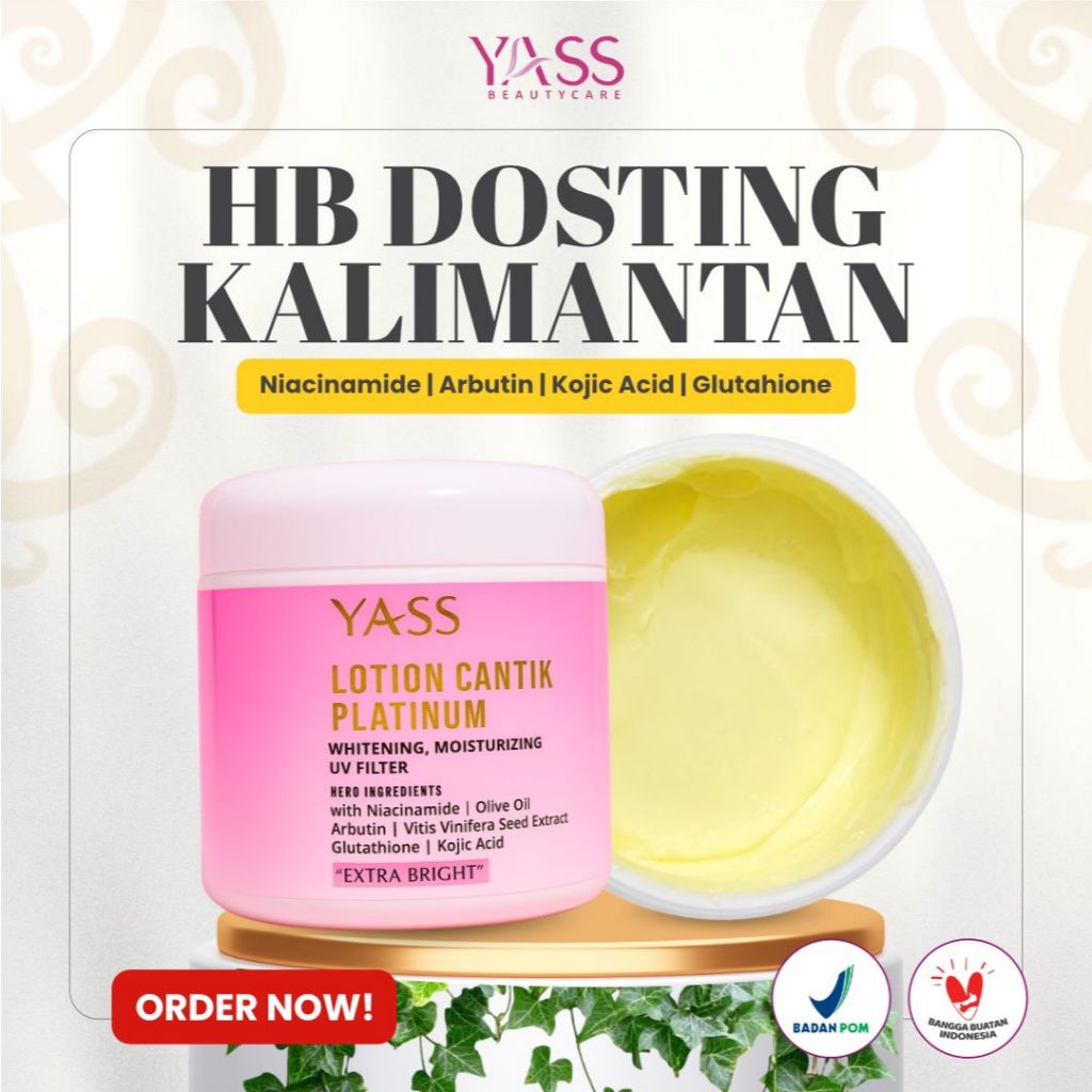 Yass Beauty Lotion Cantik Platinum Body Whitening Cream 230gr – NEW FORMULA BPOM 5x Lebih Cepat Puti