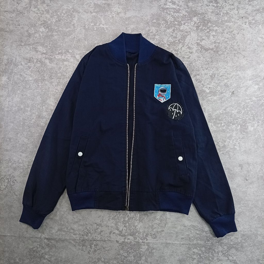 [PRELOVED] WORK JACKET ZIPPER NAVY UNISEX (SECOND)