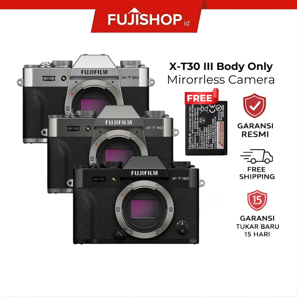 Fujifilm XT30 III Body Only Fuji X-T30 Kamera Mirrorless Garansi Resmi