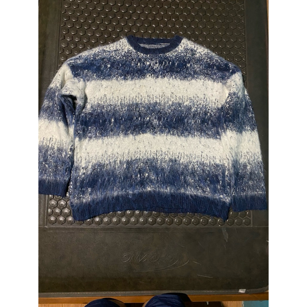 SWEATER RAJUT CREWNECK UNIK BULU BULU ABSTRAK ZIO MEWAH BRANDED