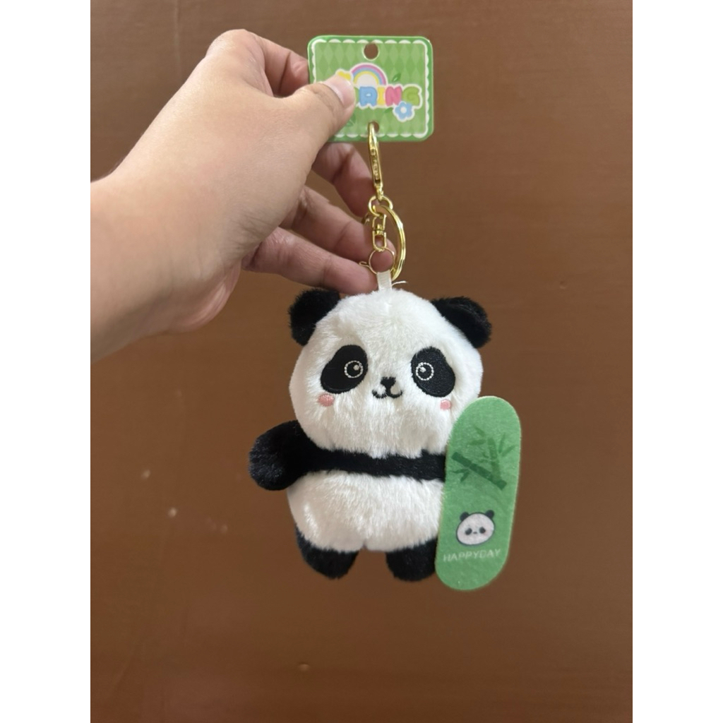 Boneka Gantungan kunci Karakter Panda imut size 13cm / Boneka Gantungan Kunci Karakter Hewan Panda /