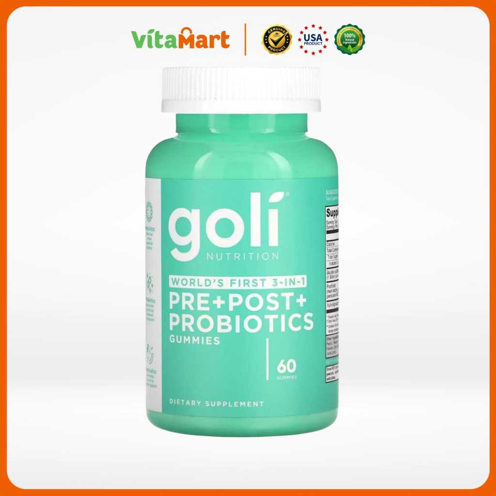 Goli Nutrition Pre + Post + Probiotics Gummies, 60 Gummies,  USA