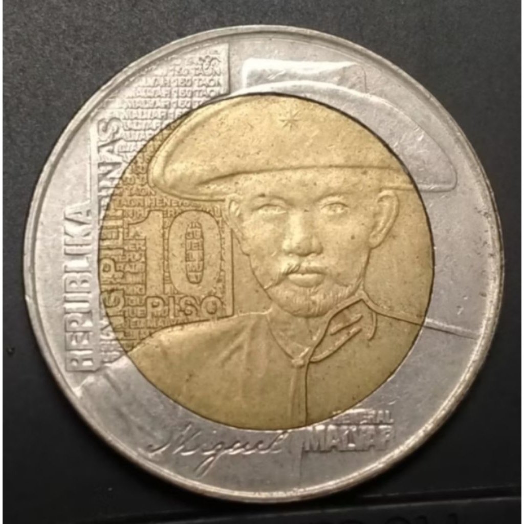 Uang Koin Kuno Filipina 10 Piso 2015 Miguel Malvar
