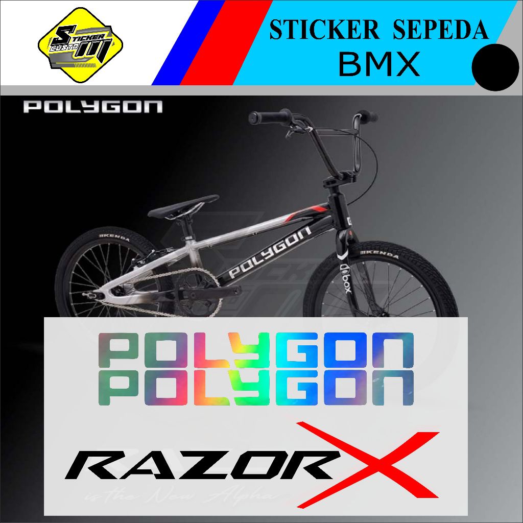 STICKER SEPEDA POLYGON RAZOR X HOLOGRAM ACESORIS SEPEDA