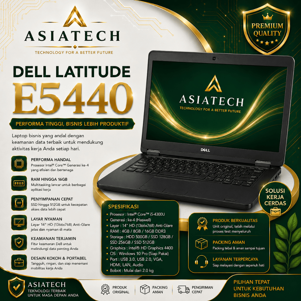 Laptop DELL LATITUDE E5440 I5 GEN 4 RAM 16GB SSD 512GB