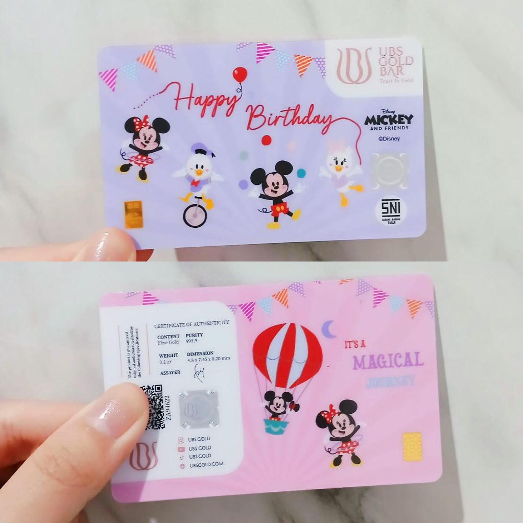 Logam Mulia UBS 0.1 Gram Happy Birthday Mickey & Friends It's A Magical LM UBS HBD 0.1 Gr