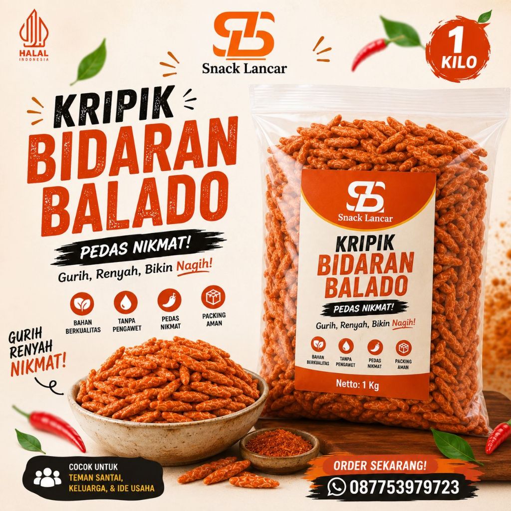 Bidaran kue telur gabus widaran asin balado pedas manis renyah kiloan
