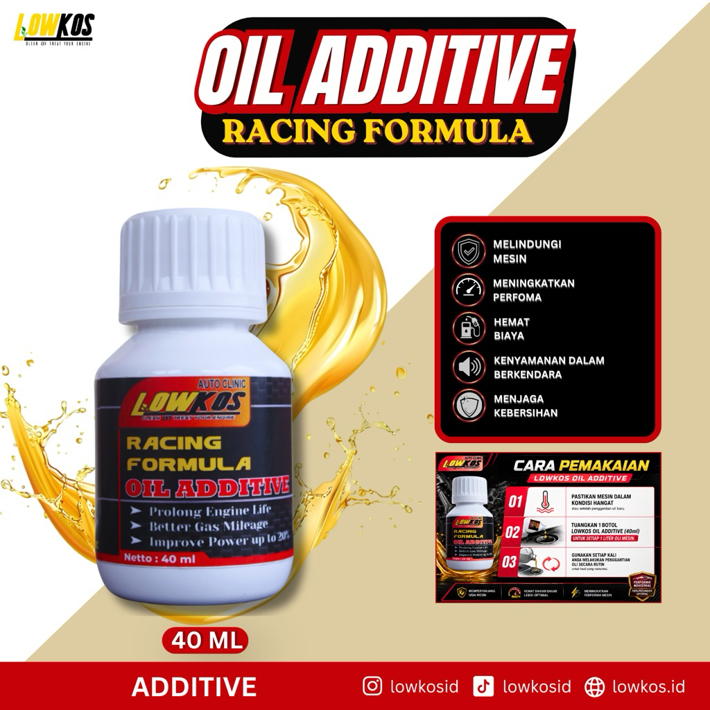 Additive Oli Mesin Lowkos Oil Additive 40 ML
