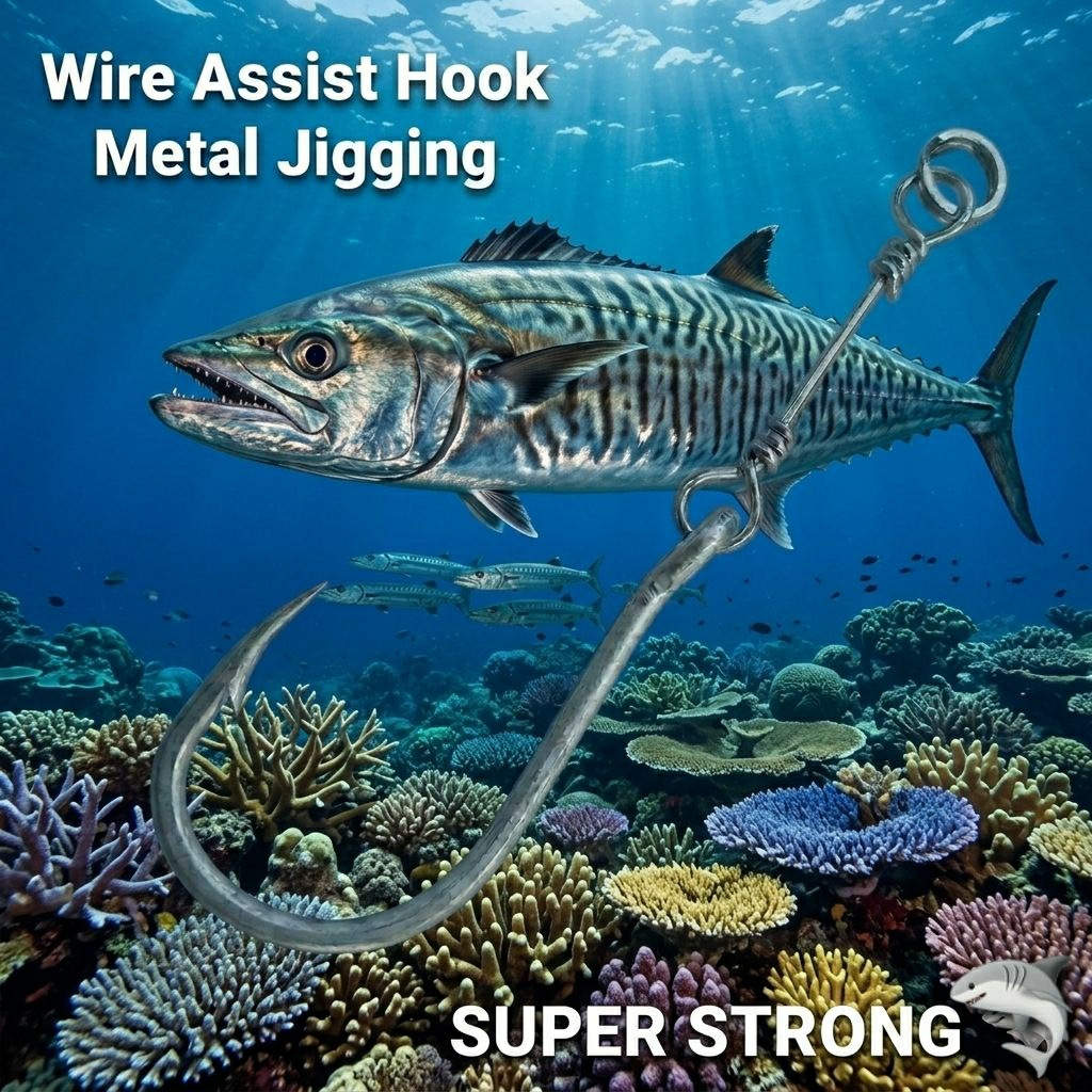 Kail Jig Assist Hook Metal Jigging Tenggiri/ Barracuda Anti Karat Super Strong Anti Putus