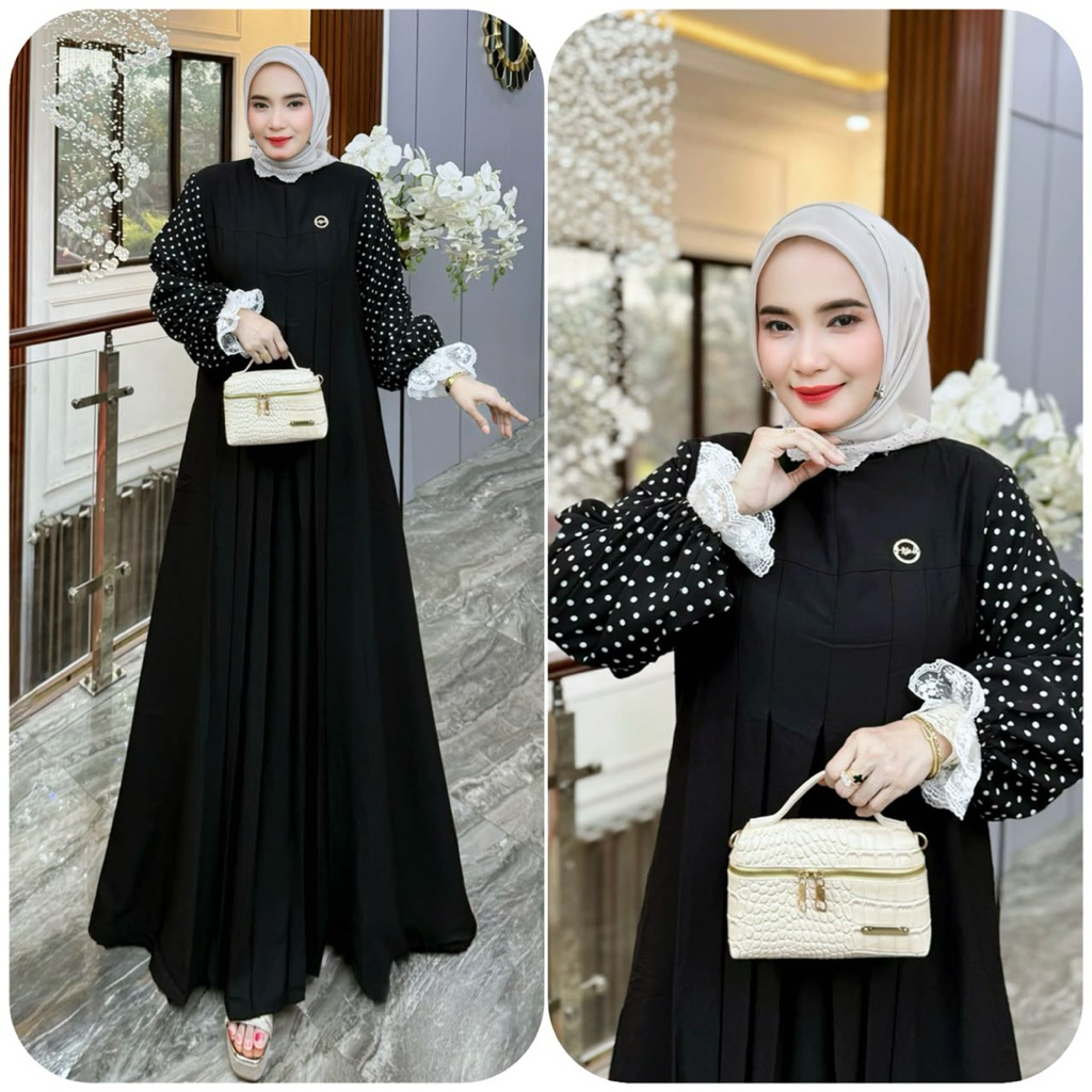 GAMIS JETBLACK MIX ROSECREPE TERBARU