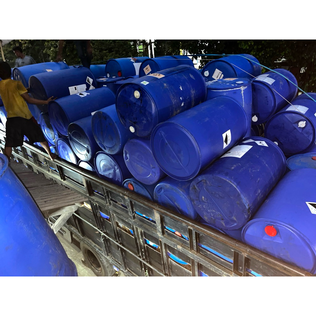 Drum plastik biru 200l tutup kecil