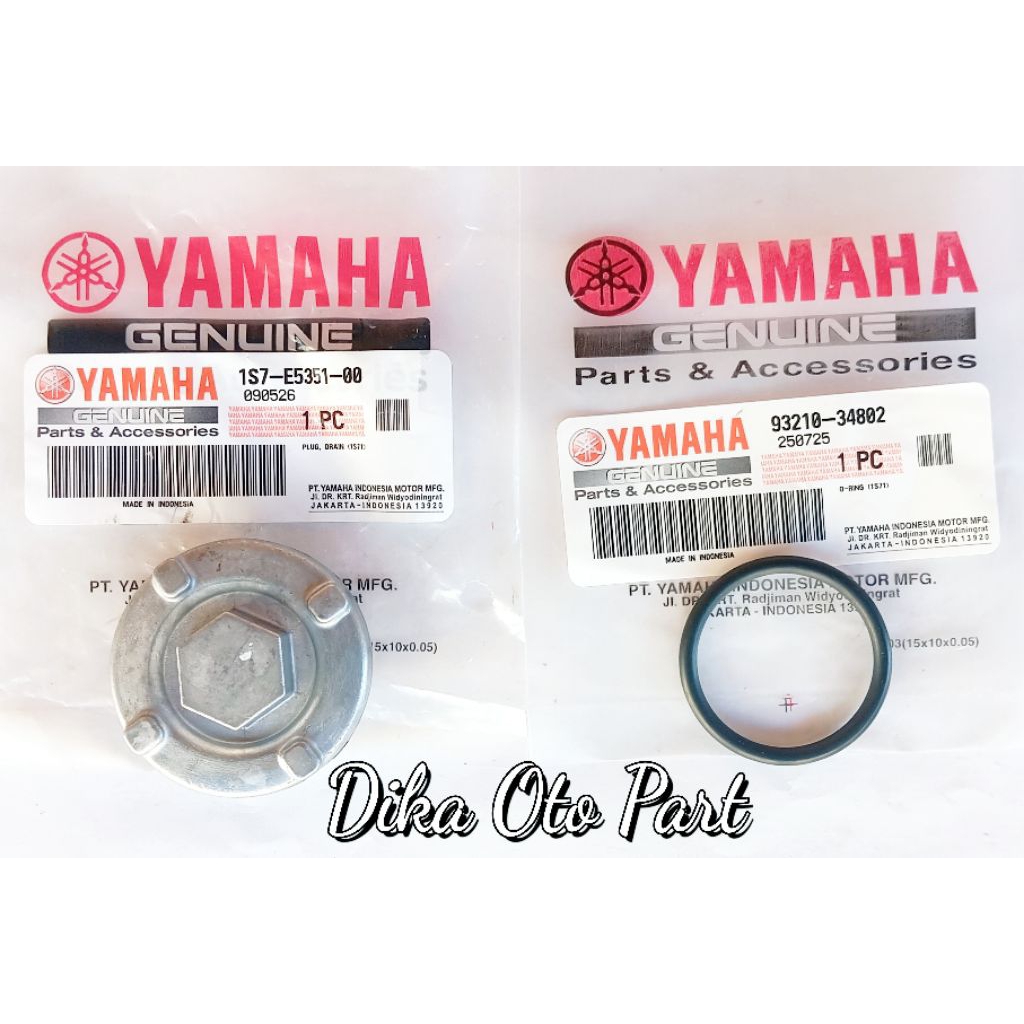 Baut Tap Pembuangan Oli Baut Tutup Filter Oli Oil Filter Plug Drain 1S7-E5351-00 + Karet Seal Sil Or