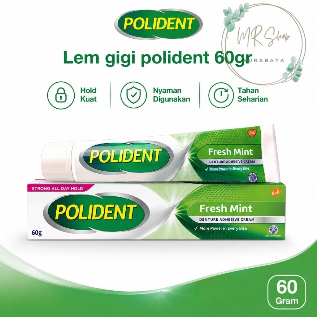 (60gr) Polident Lem Gigi Palsu 60gr / Polident Denture Adhesive Cream