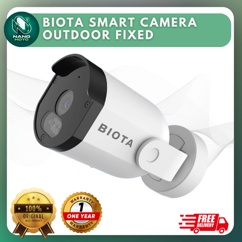 BIOTA Smart Camera Outdoor Fixed - Kamera CCTV Outdoor WiFi Waterproof Dengan Alarm Sirine HD 3MP