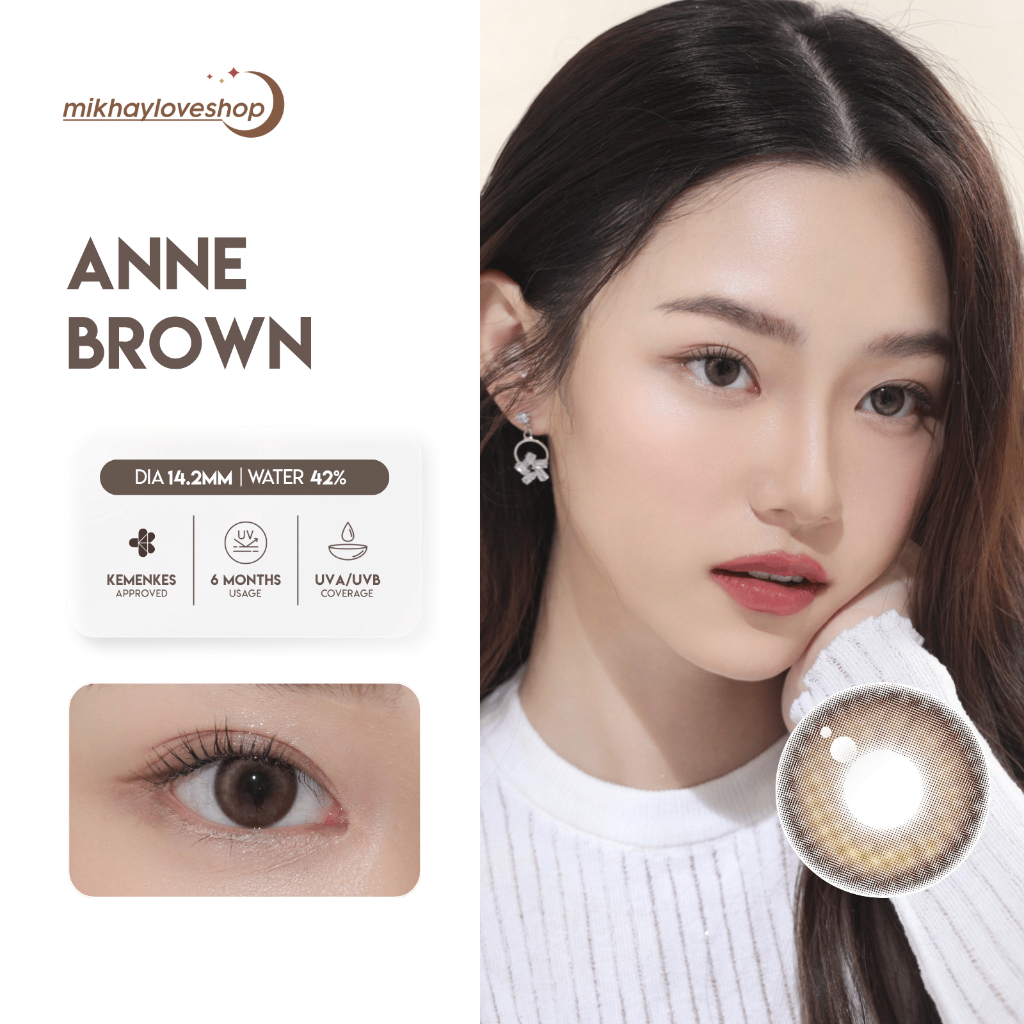 [1pc] MIKHAYLOVE Softlens 14.2mm Dollring Anne (Brown) | Dollring EYESM | [Normal upto -6.00]