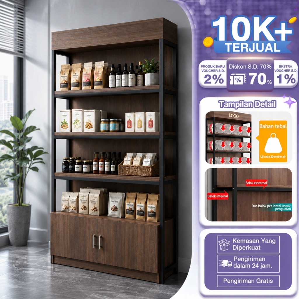 Rak Supermarket Rak Gondola Rak Market Rak Display Toko Rak Penyimpanan Gudang Rak Bensin Rak Dapur