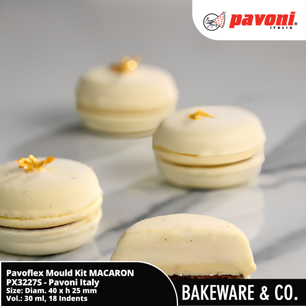 Pavoni Pavoflex Mini Macaron Kit Silicone Mold - Cetakan Silikon Macaron Cake Kue Mousse Premium Ori
