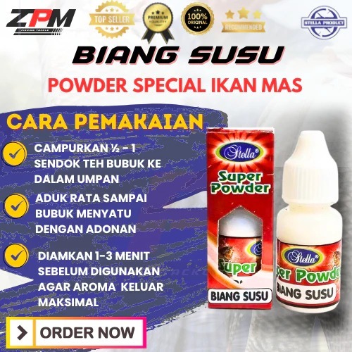 Biang Susu Powder Bubuk Stella 30gram Special Umpan Pancing Ikan Mas Air Tawar