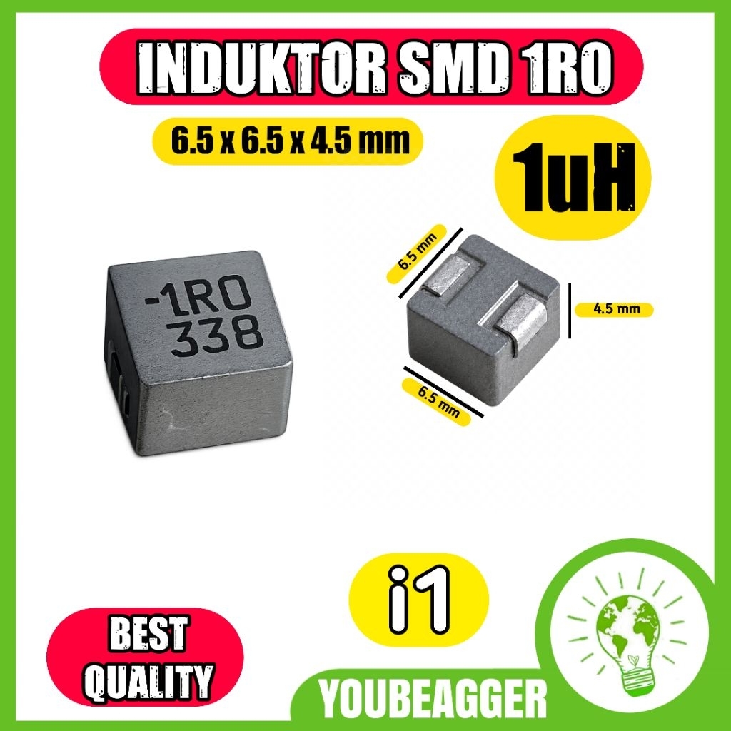 Induktor smd 1R0 1uH inductor power 1 uH 6.5x6.5x4.5mm
