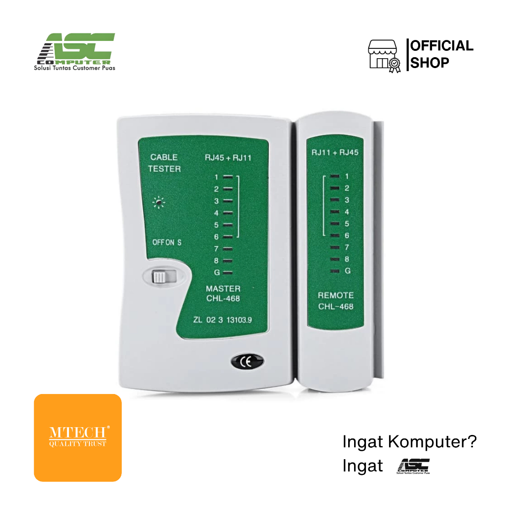 Lan Tester M-tech Alat Penguji Kabel Lan RJ45 RJ11 Lan Tester Kabel Tester Lan