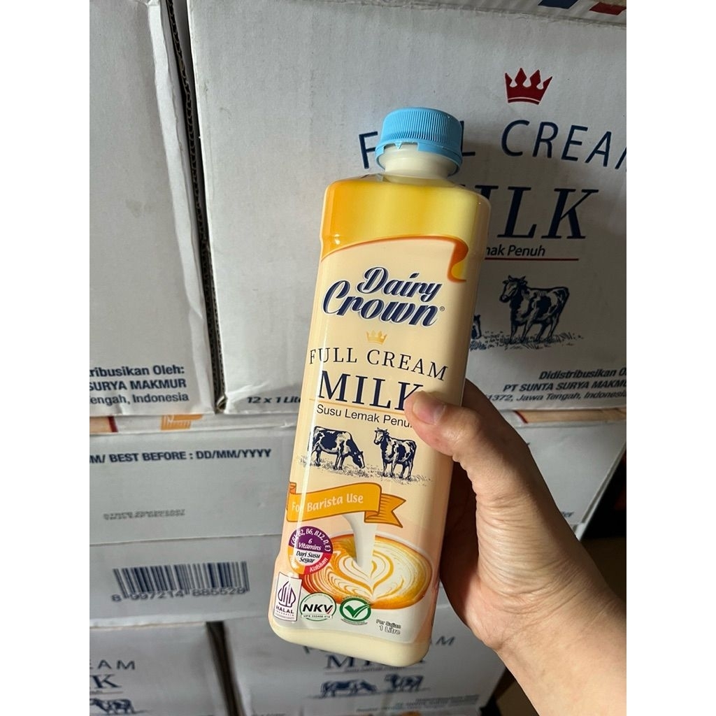 dairy crown uht 1 liter 1 dus 12pc.susu dairy crown uht 1 dus 12pc