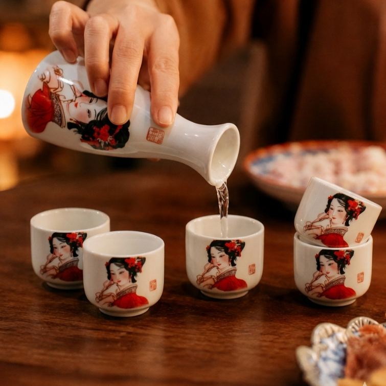 Gift Set Tea Set Jepang Premium | Keramik Japanese Style | Hampers Wisuda, Ulang Tahun & Anniversary