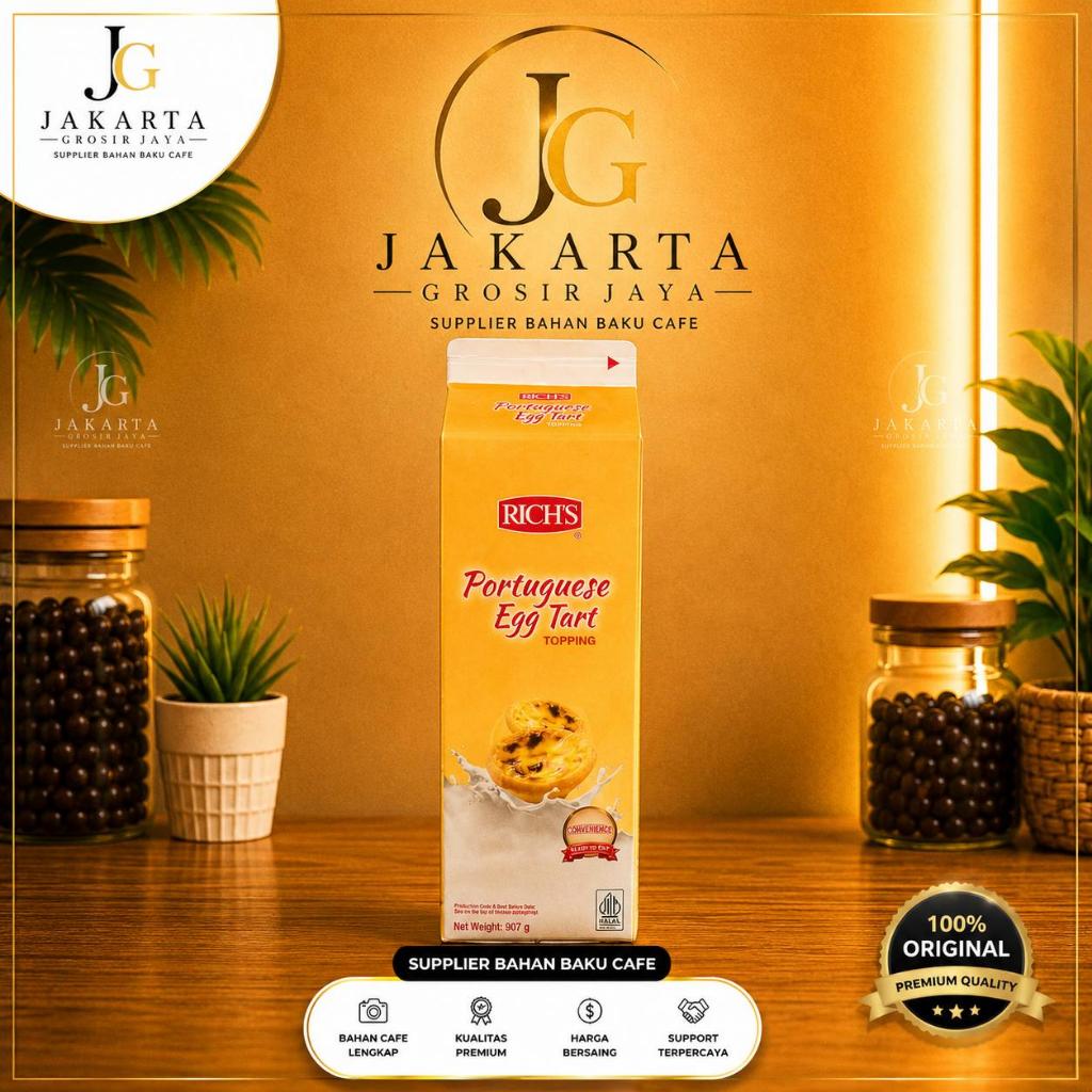 Rich’s Portuguese Egg Tart Topping 907gr | Saus Egg Tart Premium untuk Minuman & Dessert