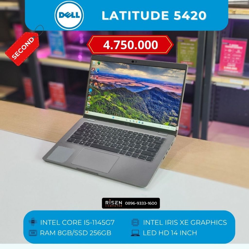 DELL LATITUDE 5420 Intel Core I5-1145G7 RAM 8GB SSD 256GB HD 14inch Notebook Second Bekas Laptop