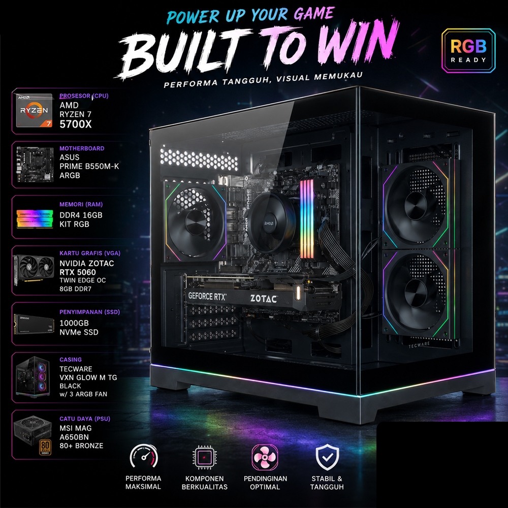 PAKET PC AMD RYZEN 7 5700X  RTX 5060