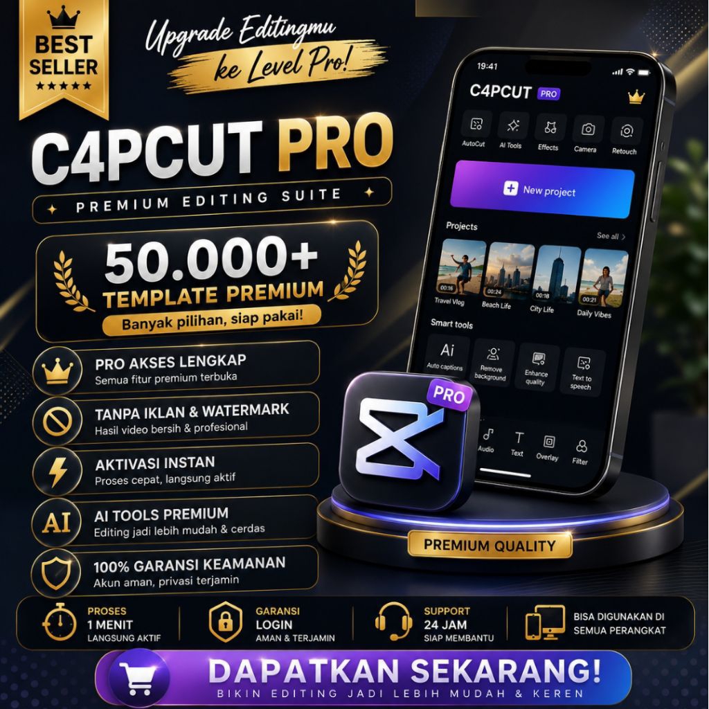 10000+ TEMPLATE UNTUK BELAJAR CAPCUT PREMIUM PRO 1 TAHUN MURAH MUDAH DIPAKAI BERGARANSI