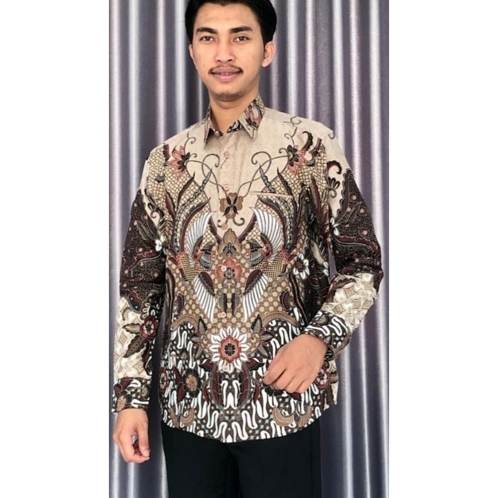 Kemeja Batik Pria ERKAPE Premium – Motif Klasik Modern Elegan | Formal dan Kondangan (M L XL)