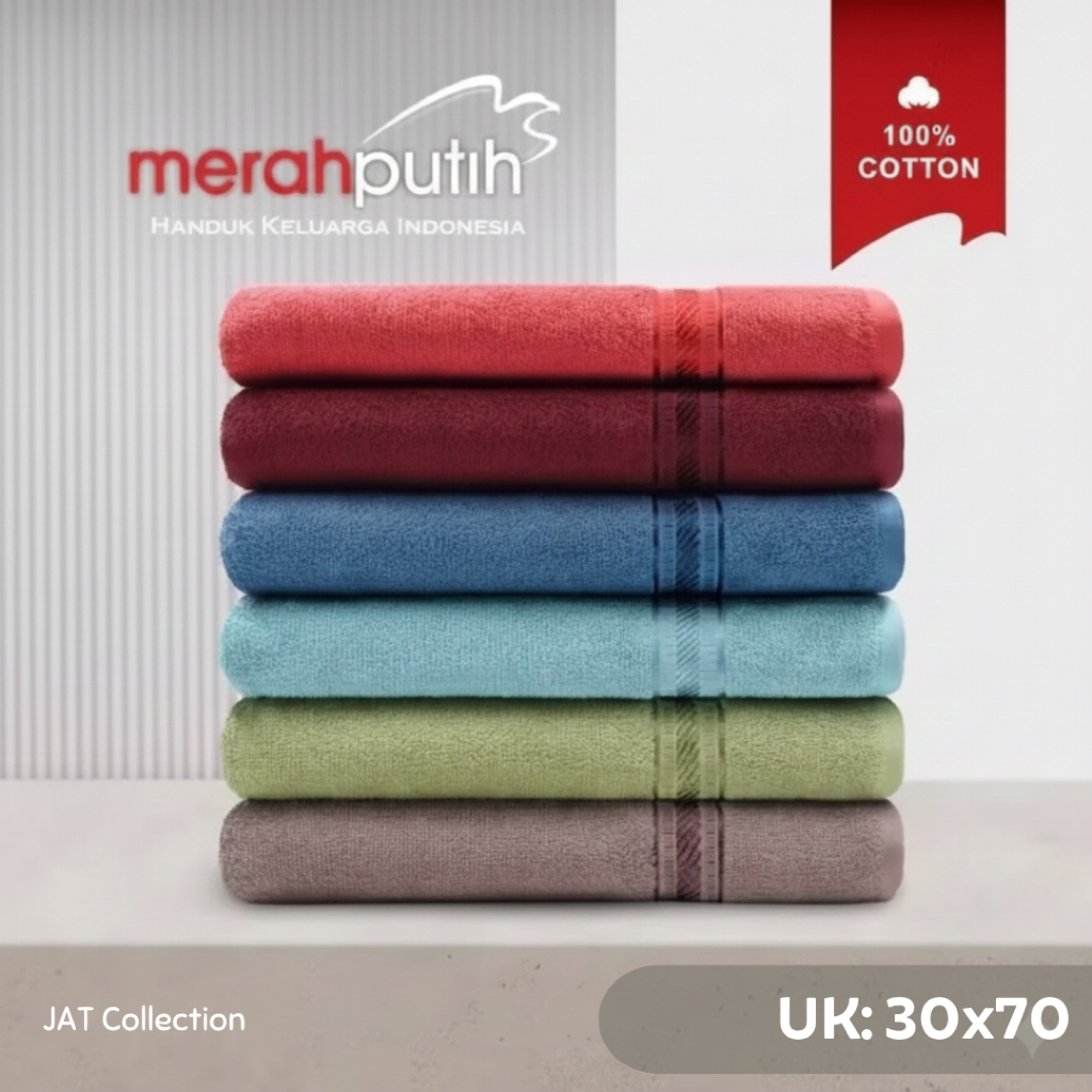 Handuk Merah Putih Sport UK 30x70 - Handuk Merah Putih Terry Palmer UK 30x70