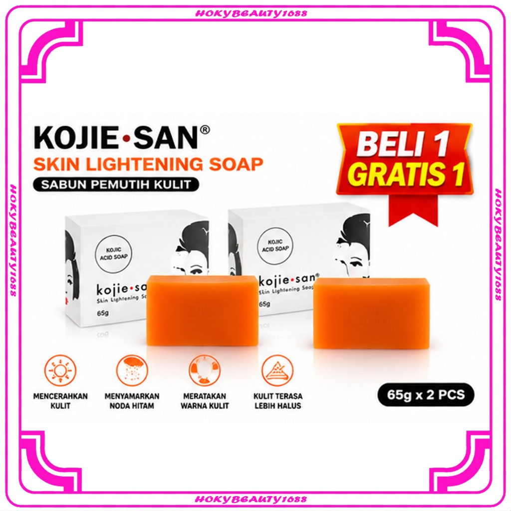 HB BELI 1 GRATIS 1 Sabun Kojie San Menutrisi Mencerahkan Kulit Kojic Acid Soap 65g