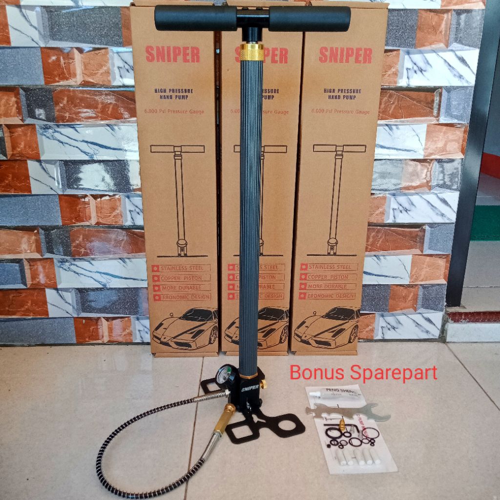 Pompa Pcp 4 Stage Sniper Evo Kaki Lipat Original,Pompa Pcp Manometer 6000psi, Pembayaran Bisa Cod, B