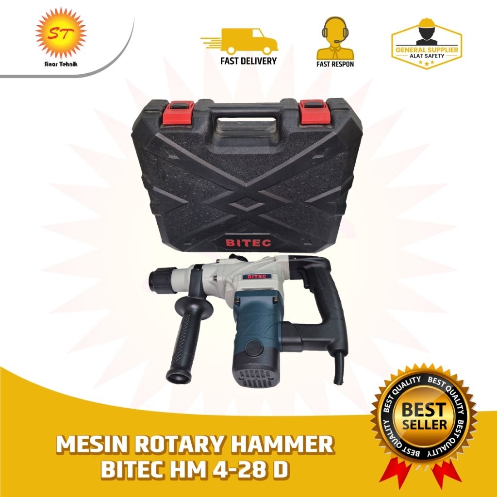 Mesin Rotary Hammer BITEC HM 4-28 D | Mesin Bor Bobok Beton Tembok 28 MM | Rotary Hammer 28 MM HM 4-