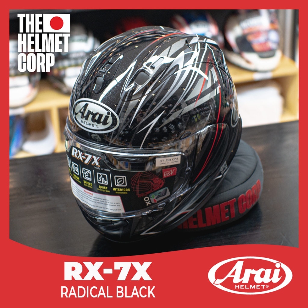 ARAI RX7X RADICAL BLACK ORIGINAL FULL FACE HELMET