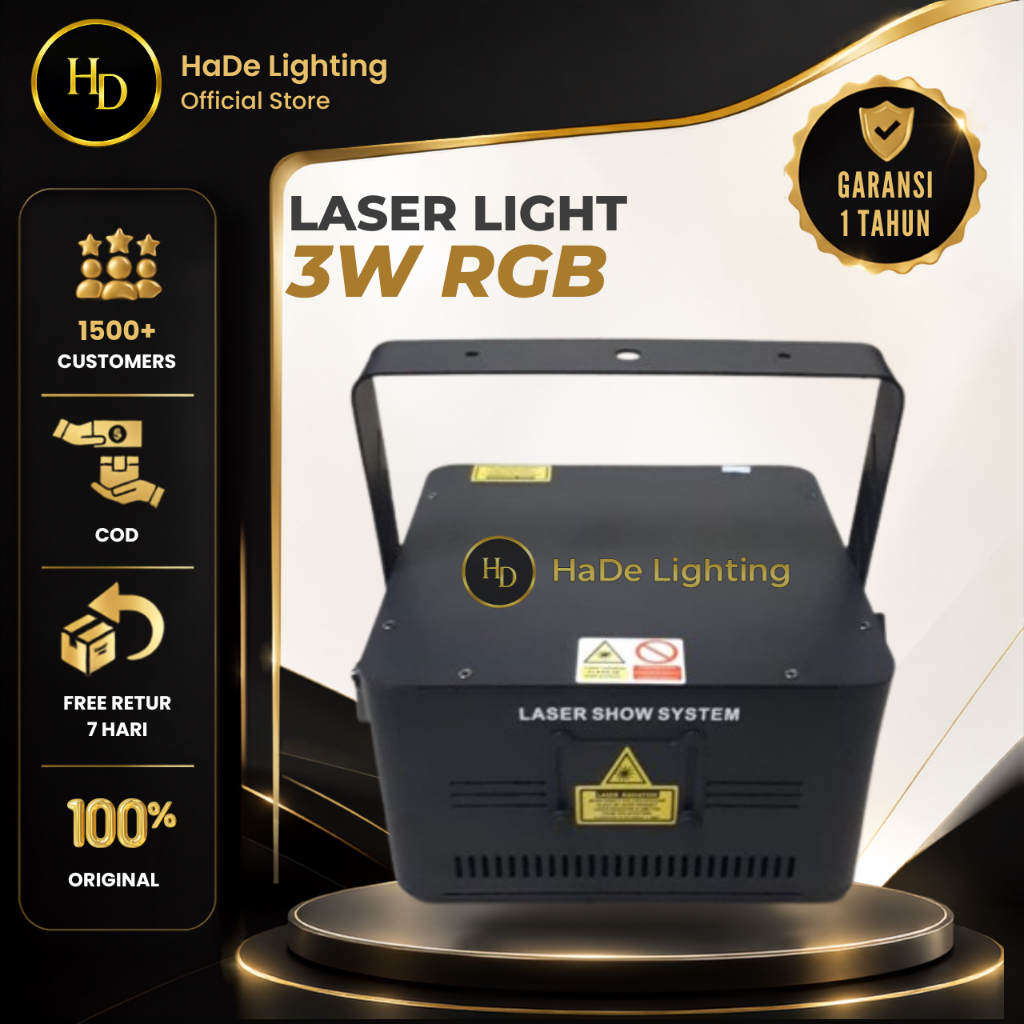 Laser Show 3 Watt - Lampu Laser Panggung Diskotik Mini Laser RGB 3 Watt