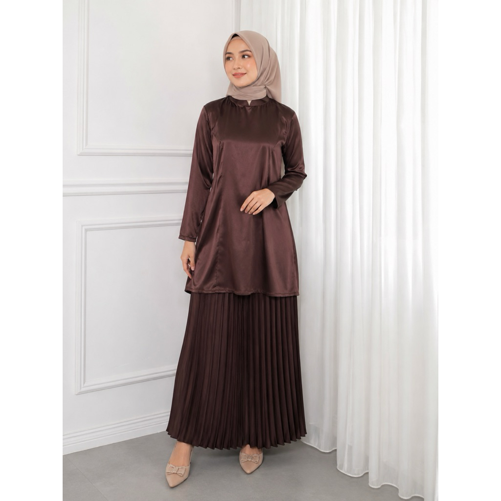 Alya Tunik-Atasan Simple Melayu Tangan Polos