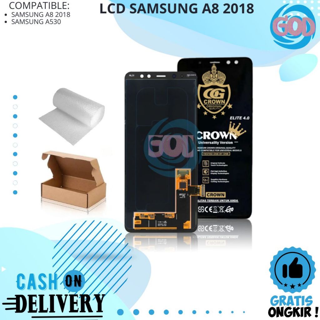 LCD TOUCHSCREEN SAMSUNG A8 2018 / A530 ORIGINAL FULLSET COMPLETE / LCD SAMSUNG A8 2018 / LCD SAMSUNG