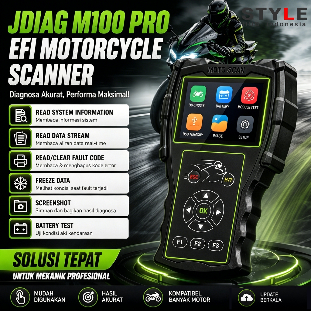 Scanner JDIAG M100 PRO Sudah Berikut Kabel Semua Motor