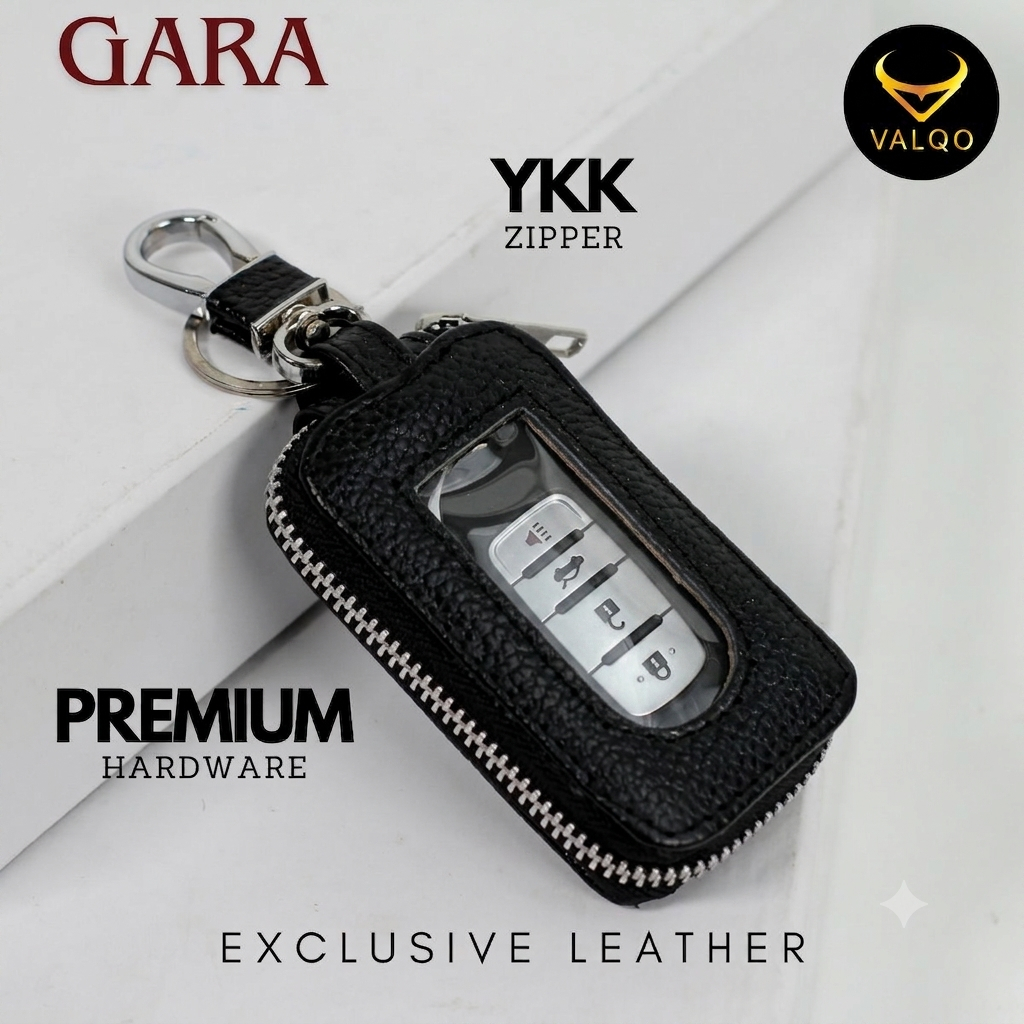 VALQO GARA Gantungan kunci Keyless Kulit Sapi Bisa untuk tempat Remot & Dompet STNK Mobil Motor
